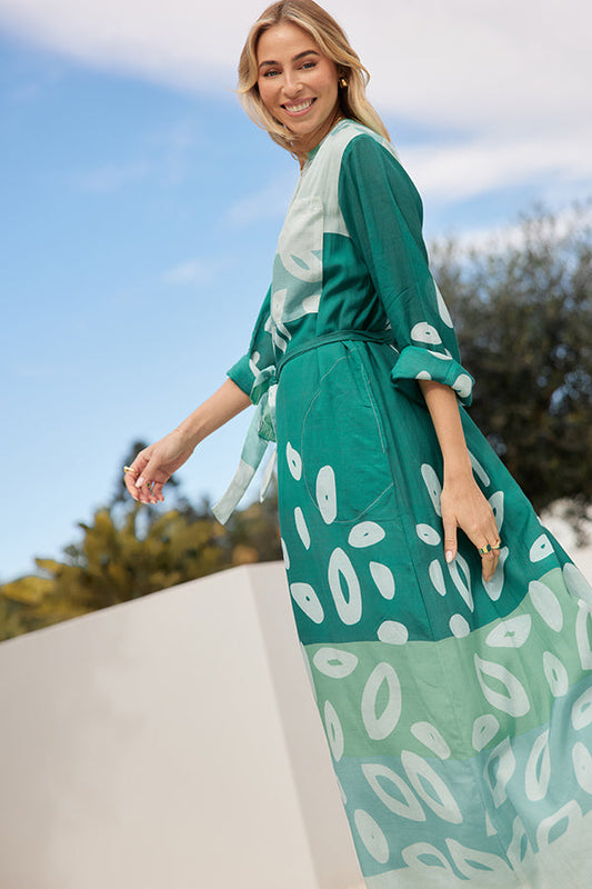 Image of Dresses. Productname: Itami Jonson L/S Dress Rapido Green in Green colour by brand - Itami Division