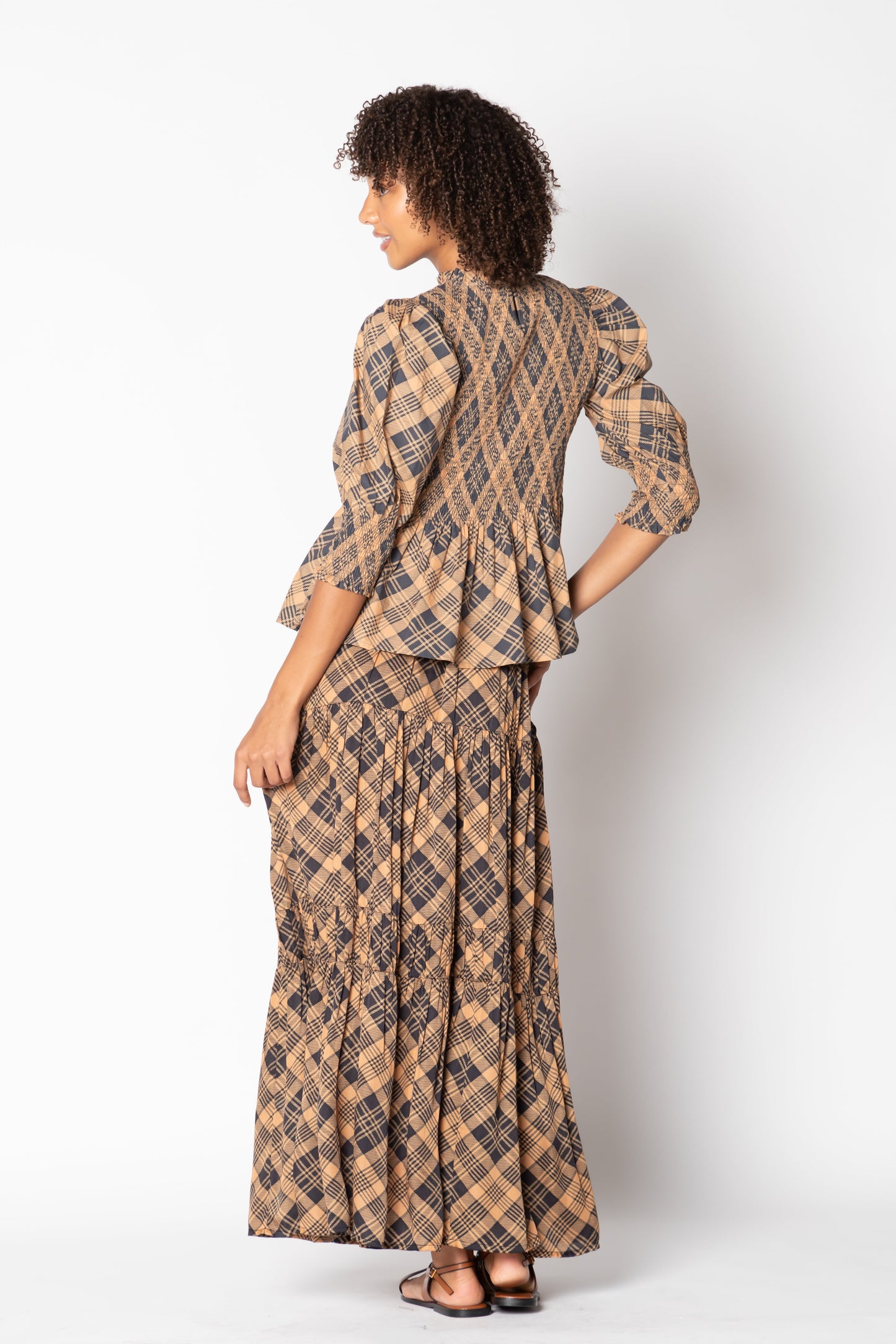 Division Itami Eden Skirt Tartan Latte (Tan)