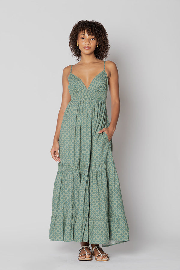 Image of Dresses. Productname: Itami Mariette Dress Lester Olive in Olive colour by brand - Itami Division