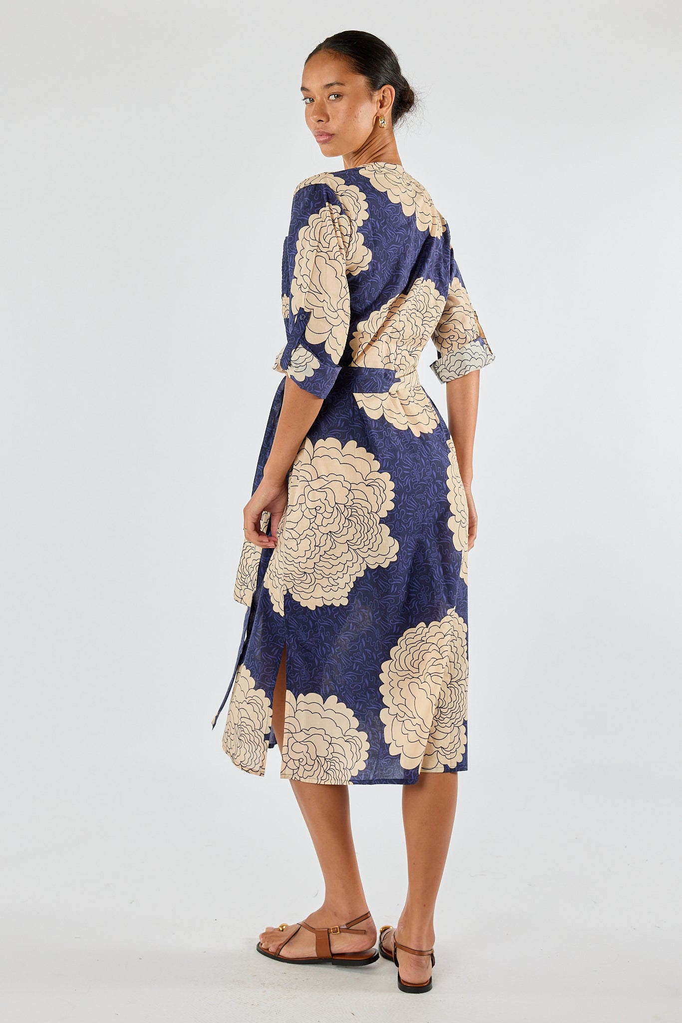 Division Itami Orient Long Sleeve Dress (Navy)