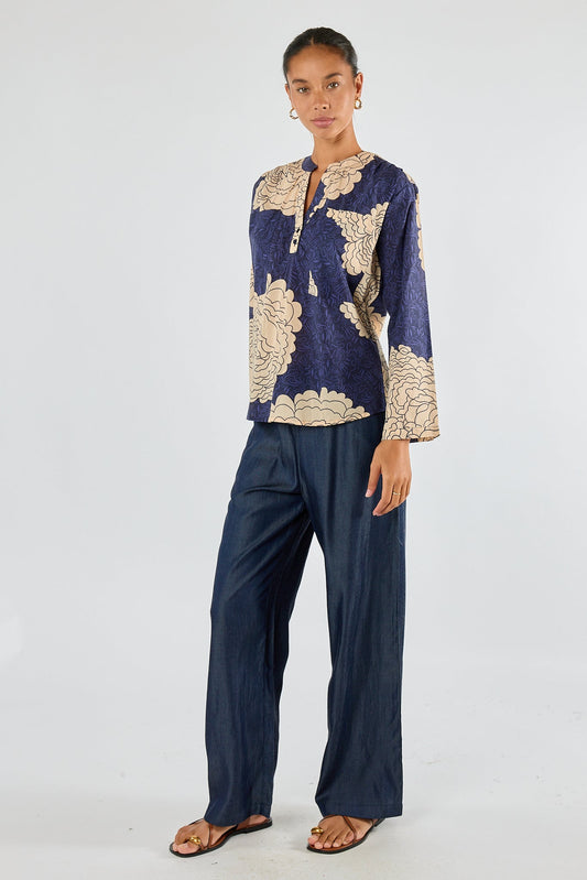 Division Itami Orient Long Sleeve Top (Navy)