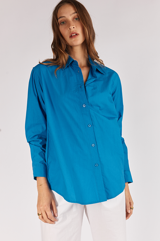 Image of Shirts. Productname: Itami Pamplone Shirt Cobalt in Cobalt colour by brand - Itami Division