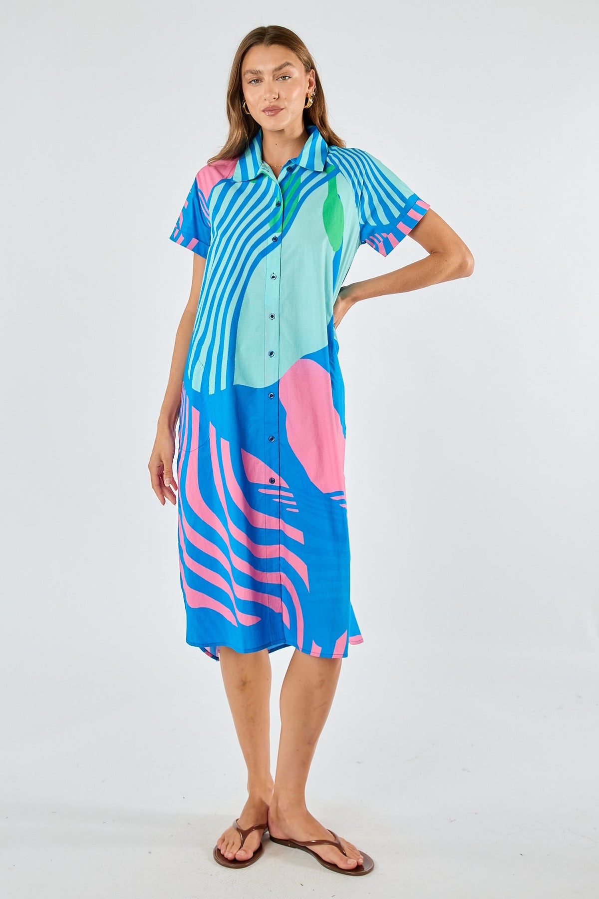 Division Itami Papillon Button Dress (Blue)