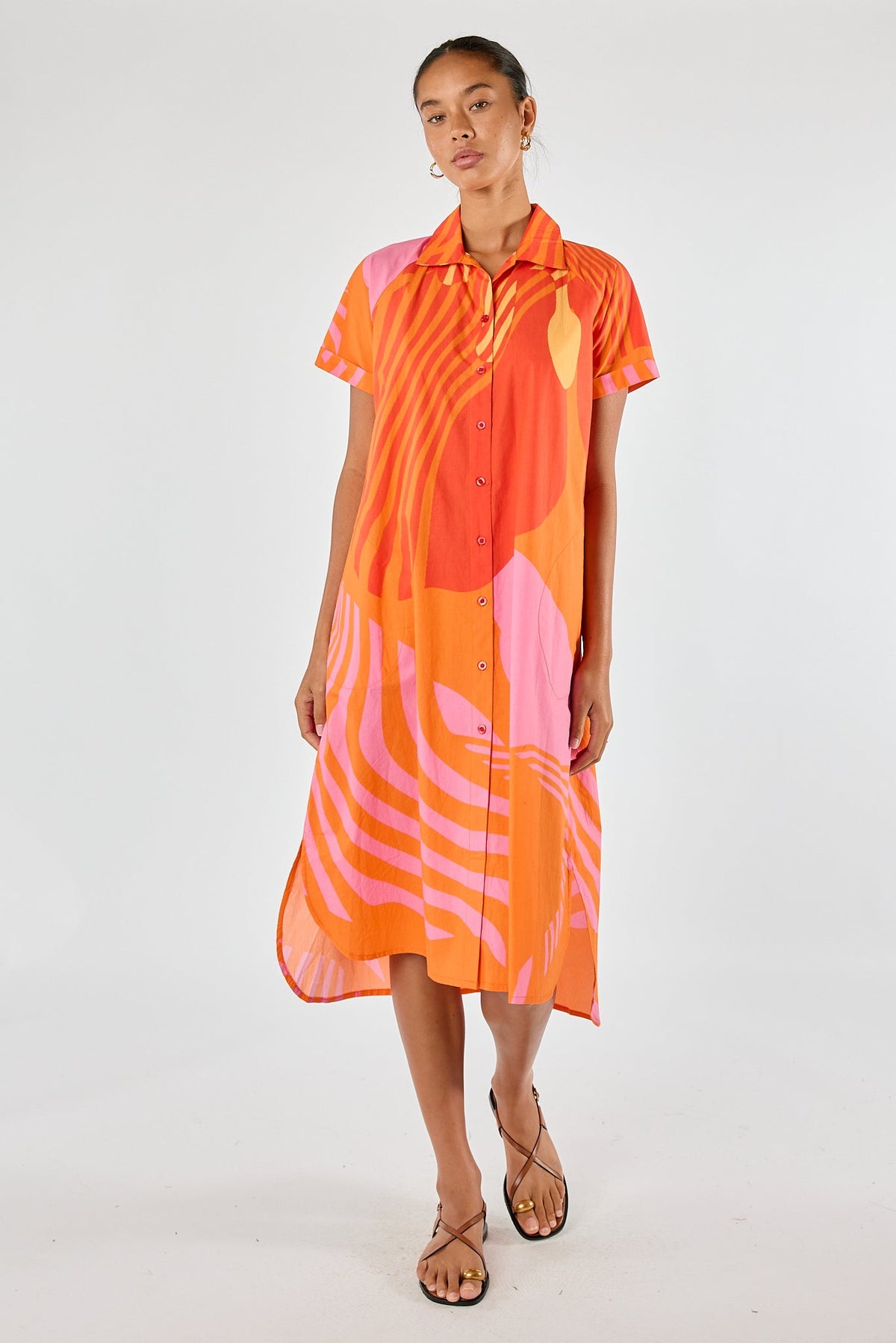 Division Itami Papillon Button Dress (Orange)