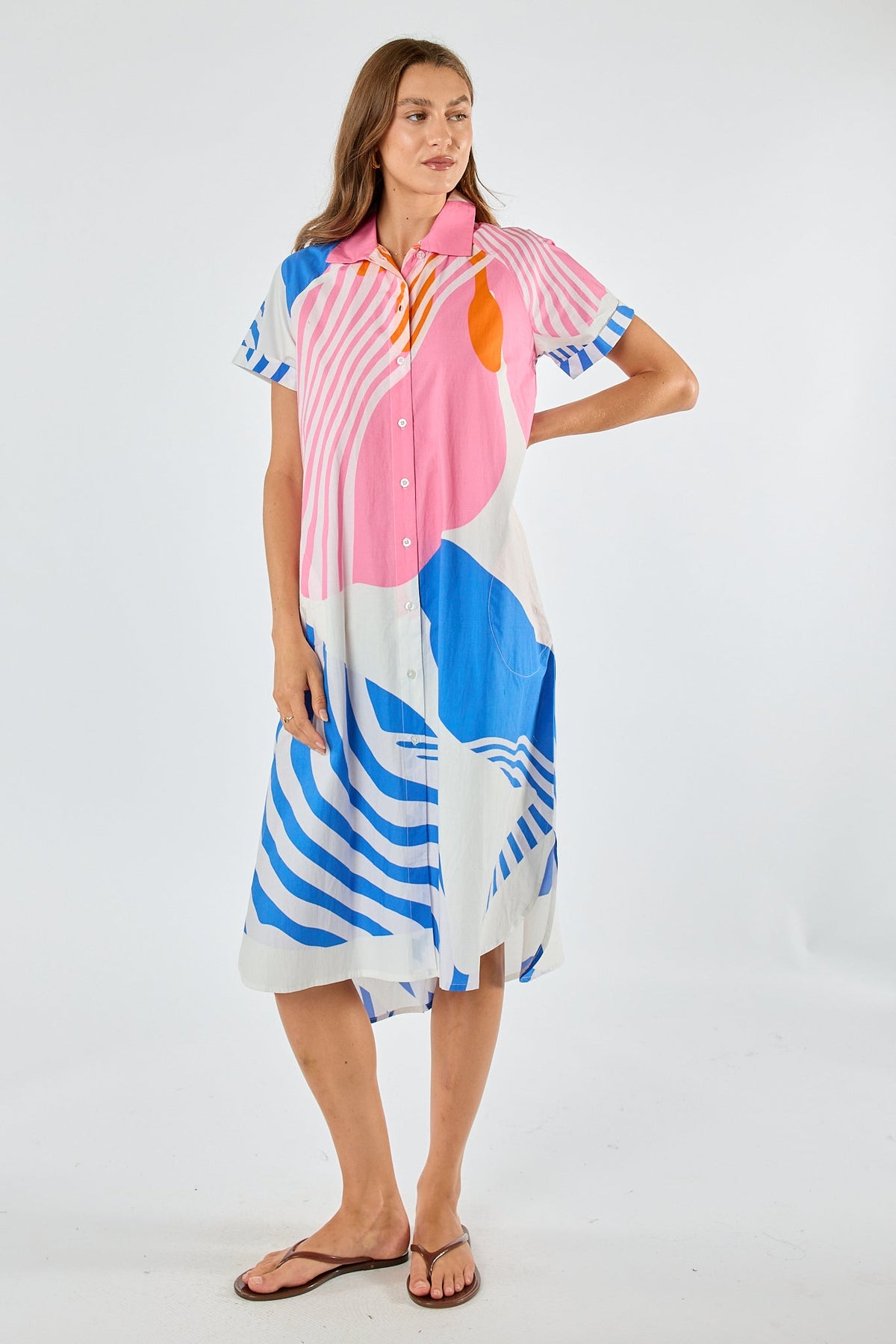 Division Itami Papillon Button Dress (White)