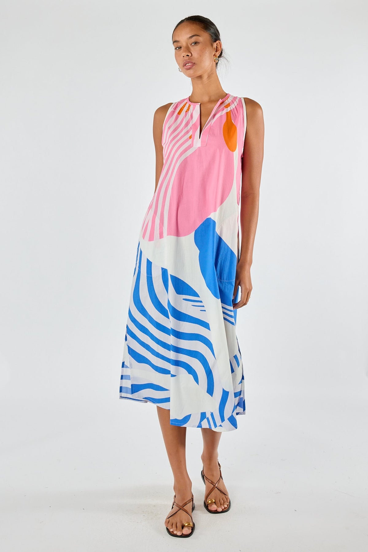 Image of Dresses. Product name - Itami Papillon S/Less Dress White in White colour by brand - Itami Division