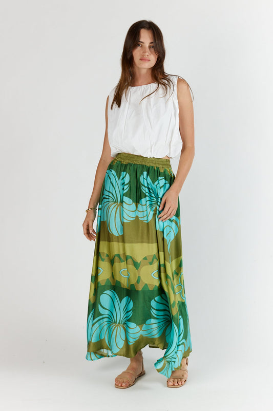 Image of a model wearing Skirts. Productname: Itami Pelota Skirt Green in Green colour by brand - Itami Division