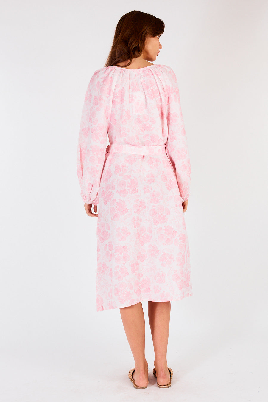 Division Itami Sakanto Long Sleeve Button Dress Flores (Pink)
