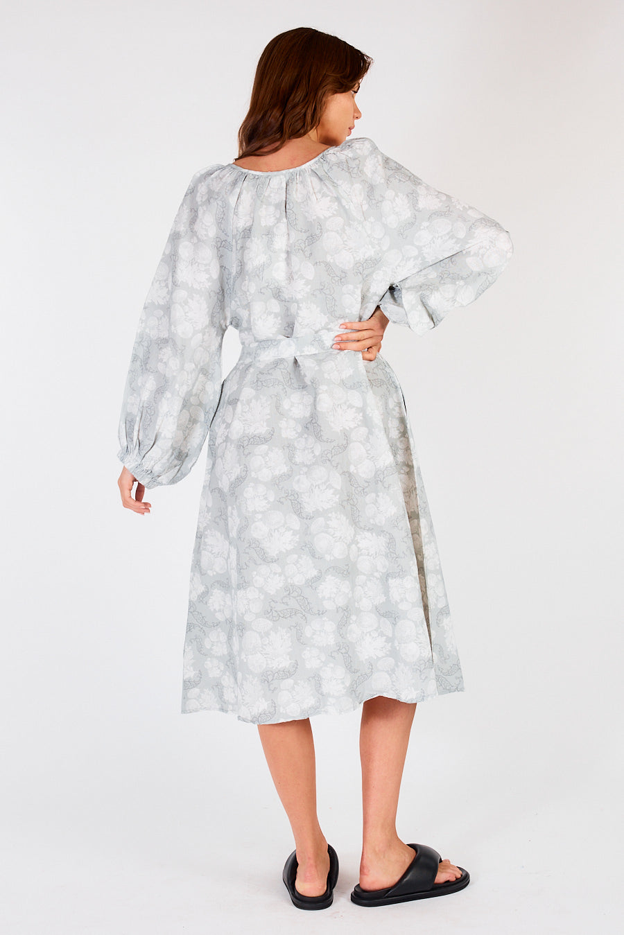 Division Itami Sakanto L/S Button Dress Flores (Xanadu)