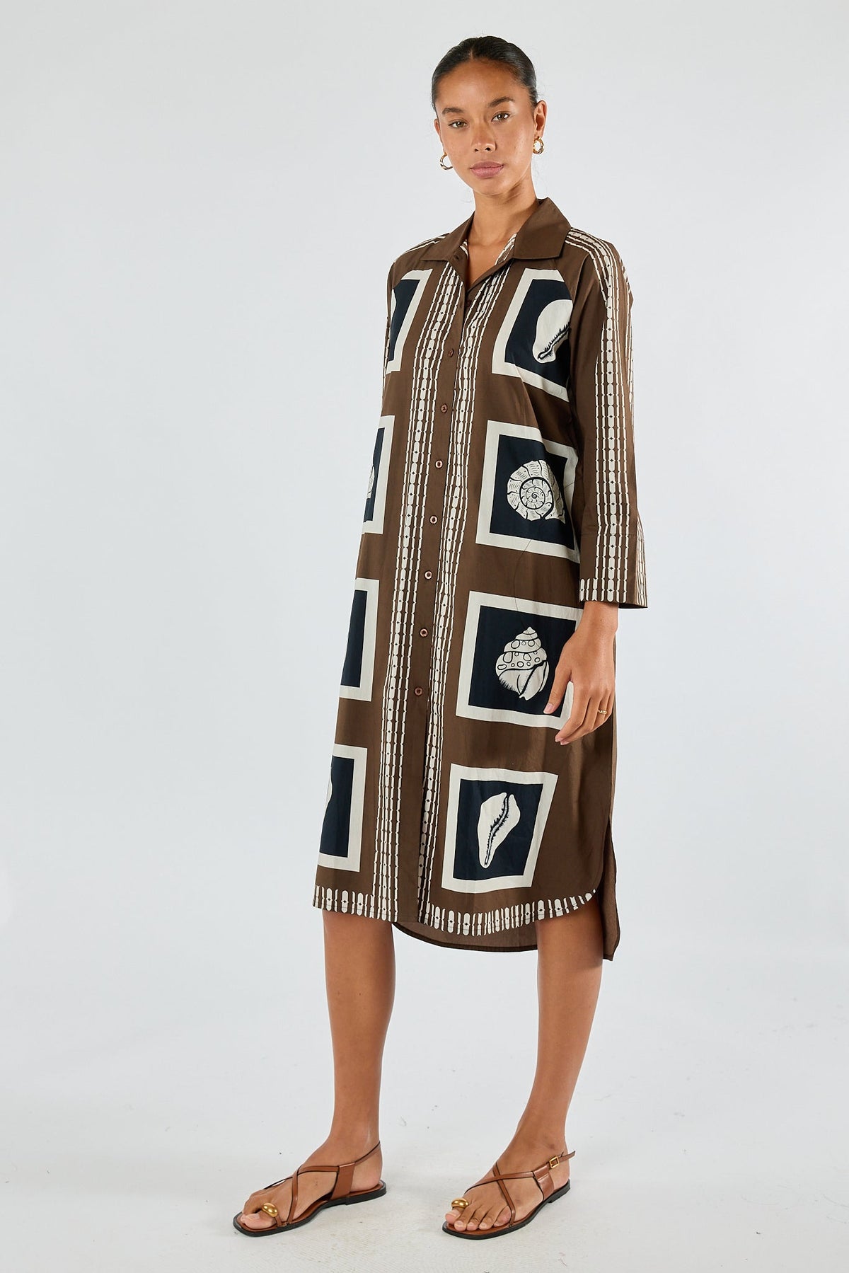 Division Itami Seashell Shirtdress (Brown)