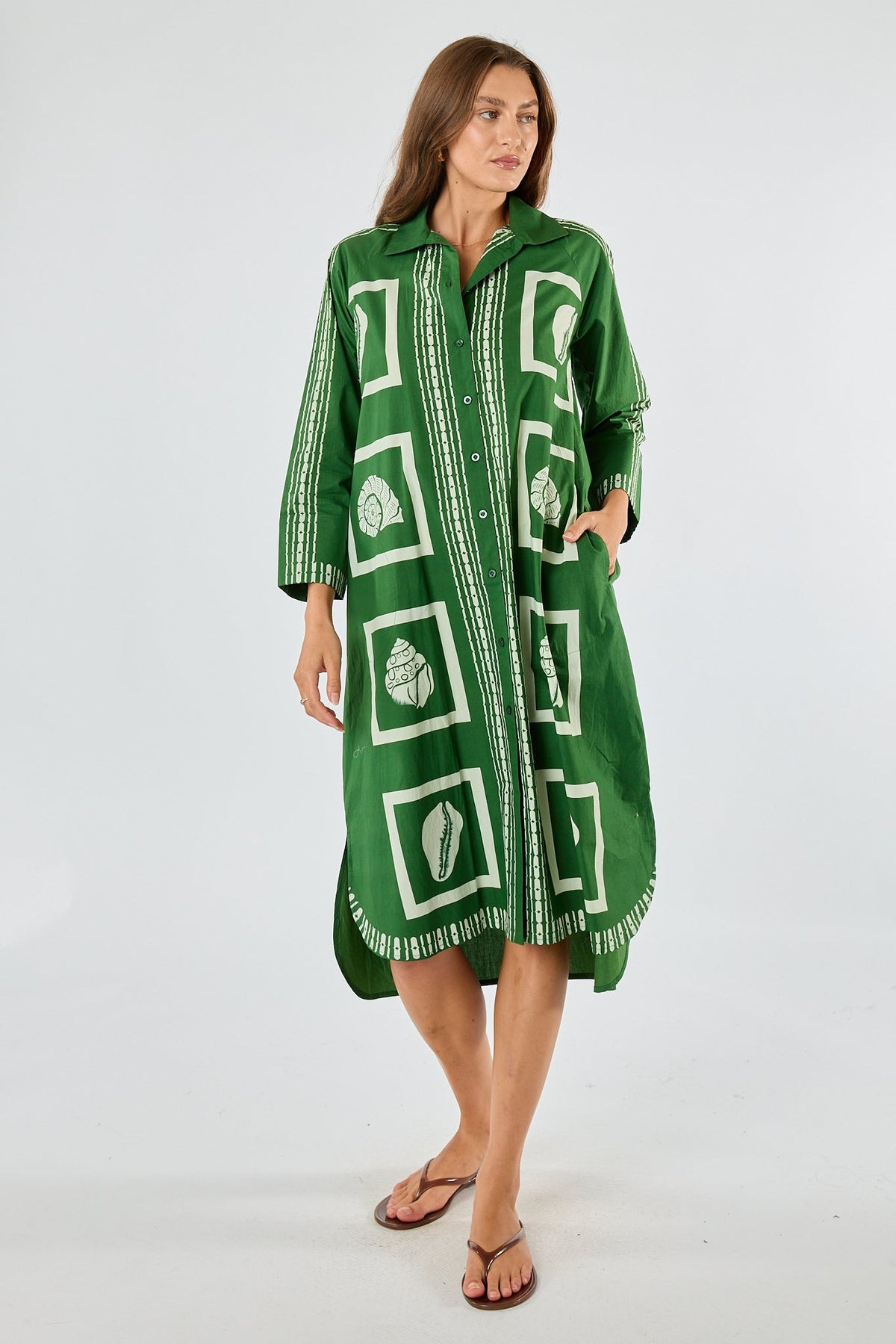 Division Itami Seashell Shirtdress (Green)