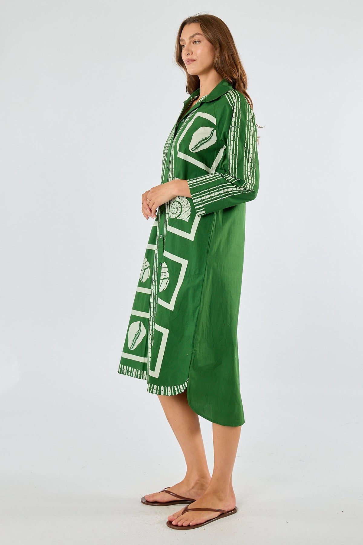 Division Itami Seashell Shirtdress (Green)