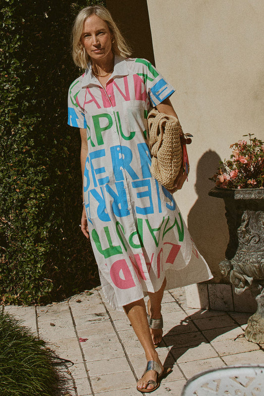 Image of Dresses. Productname: Itami Sierra Button Dress White in White colour by brand - Itami Division