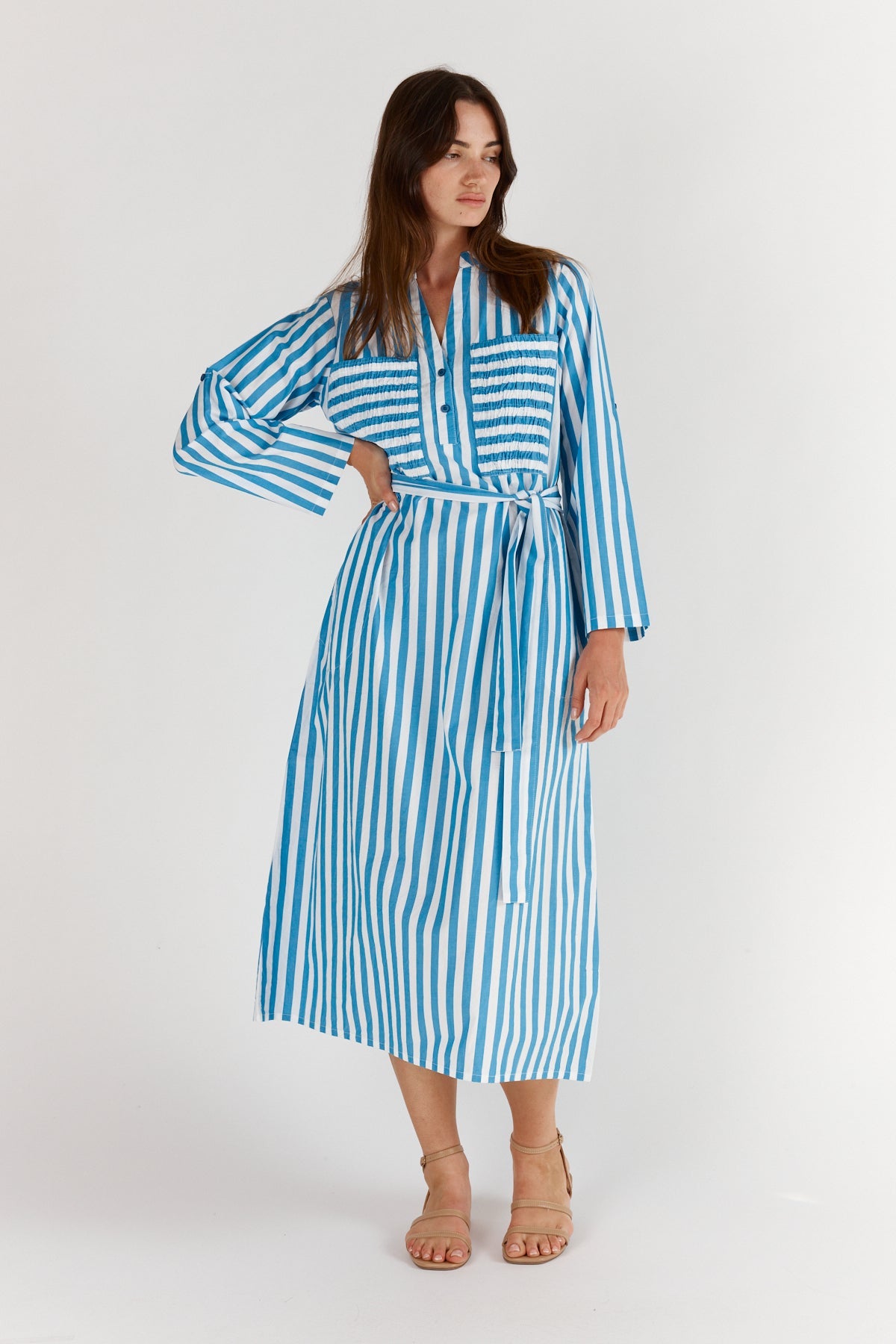 Division Itami Stripe LS Dress (Blue)