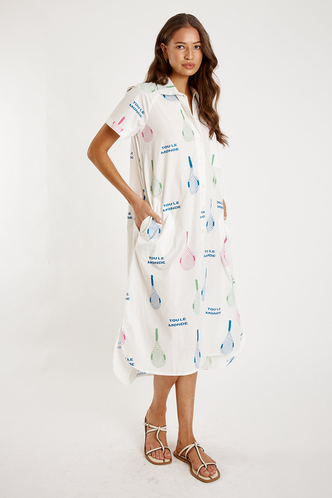 Division Itami Tout Le Tenis Button Dress (White)