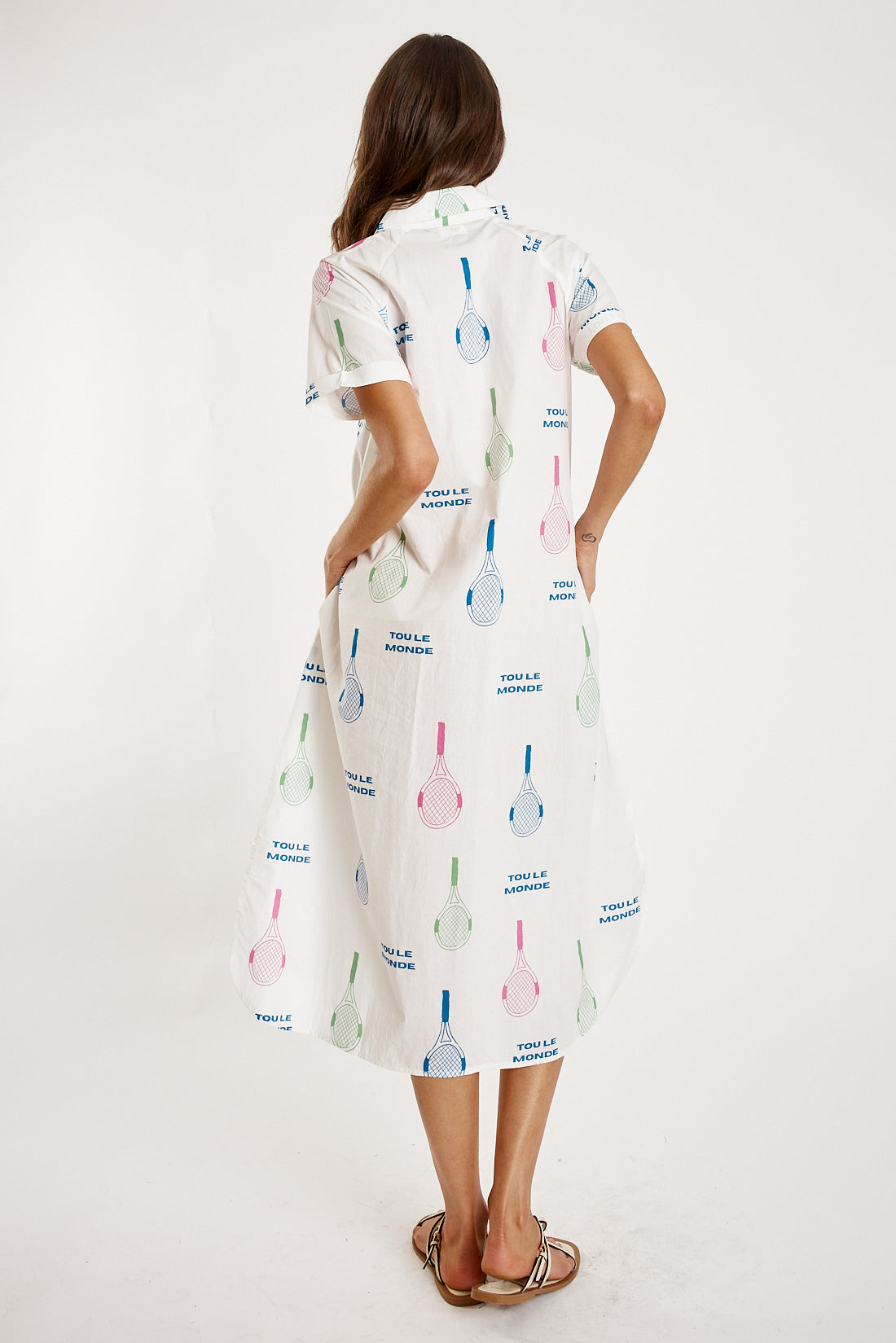 Division Itami Tout Le Tenis Button Dress (White)