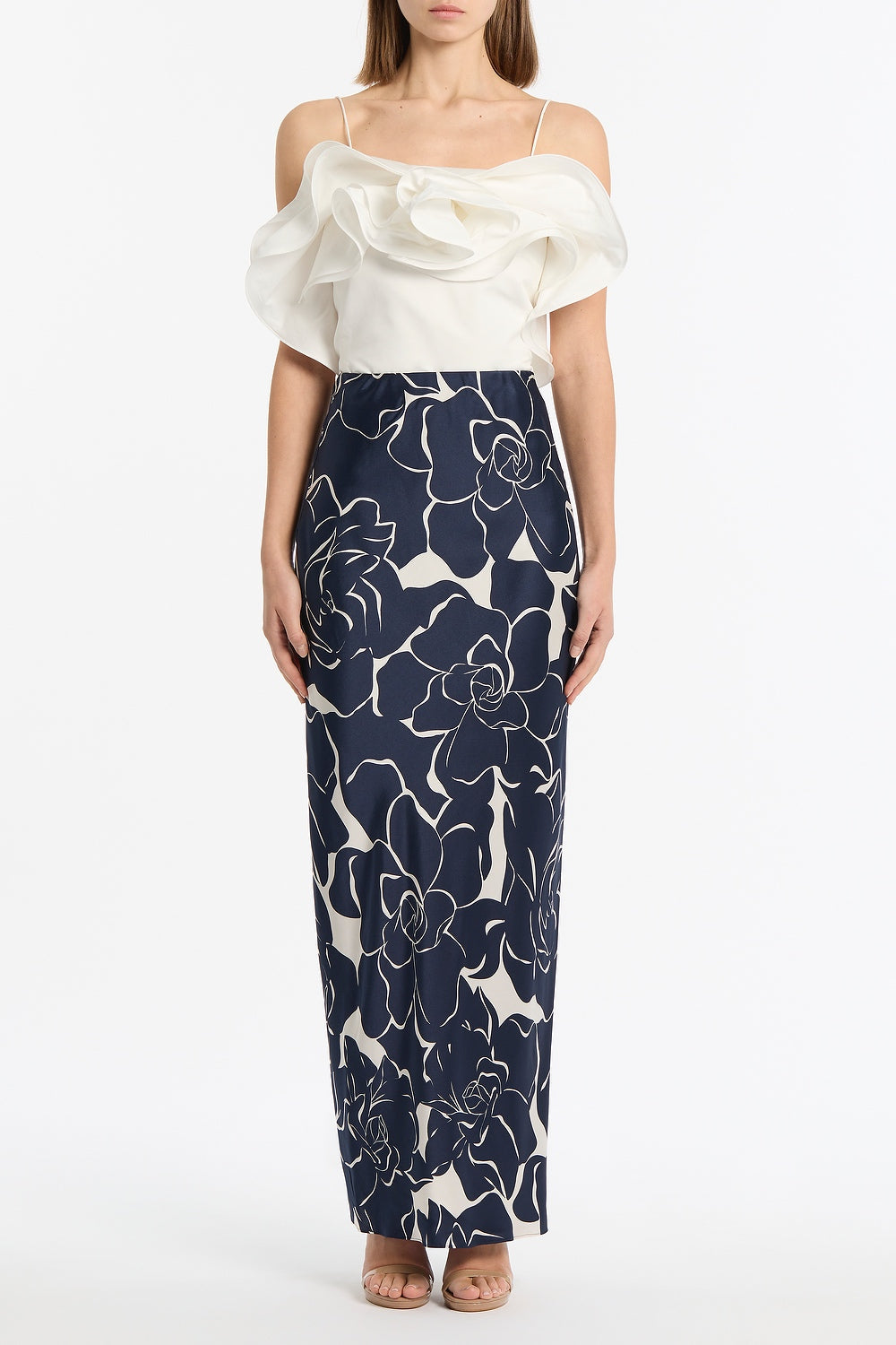 Carla Zampatti Cotton Taffeta Flower Top (Ivory)