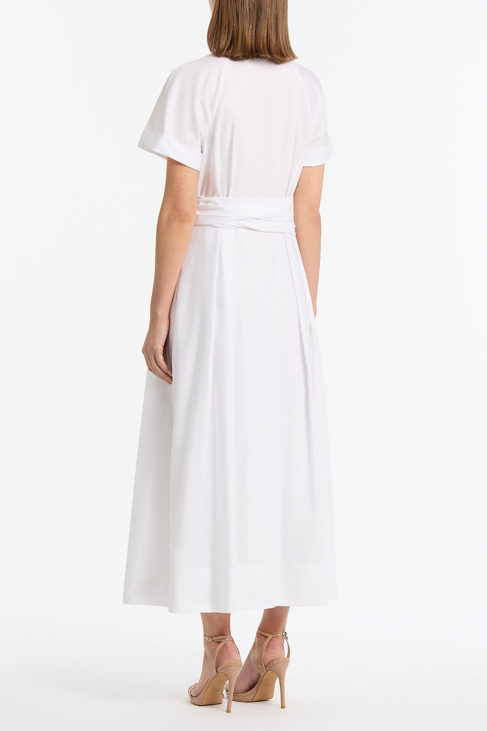 Carla Zampatti White Cotton Wrap Shirt Dress (Ivory)