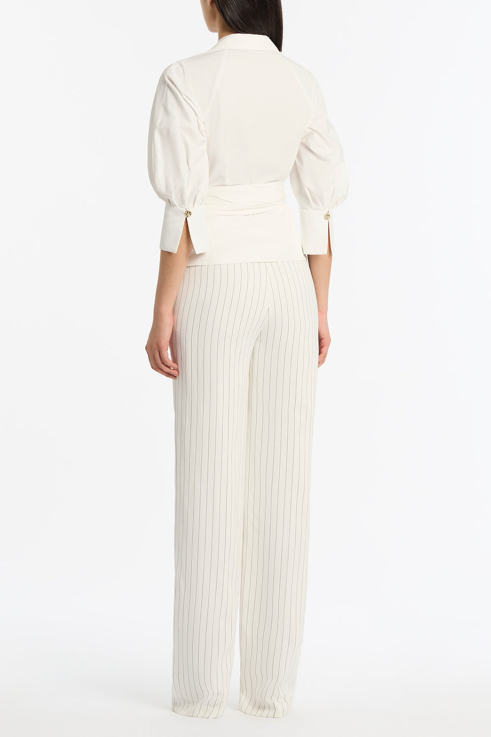 Carla Zampatti Cotton Taffeta Wrap Top (Ivory)