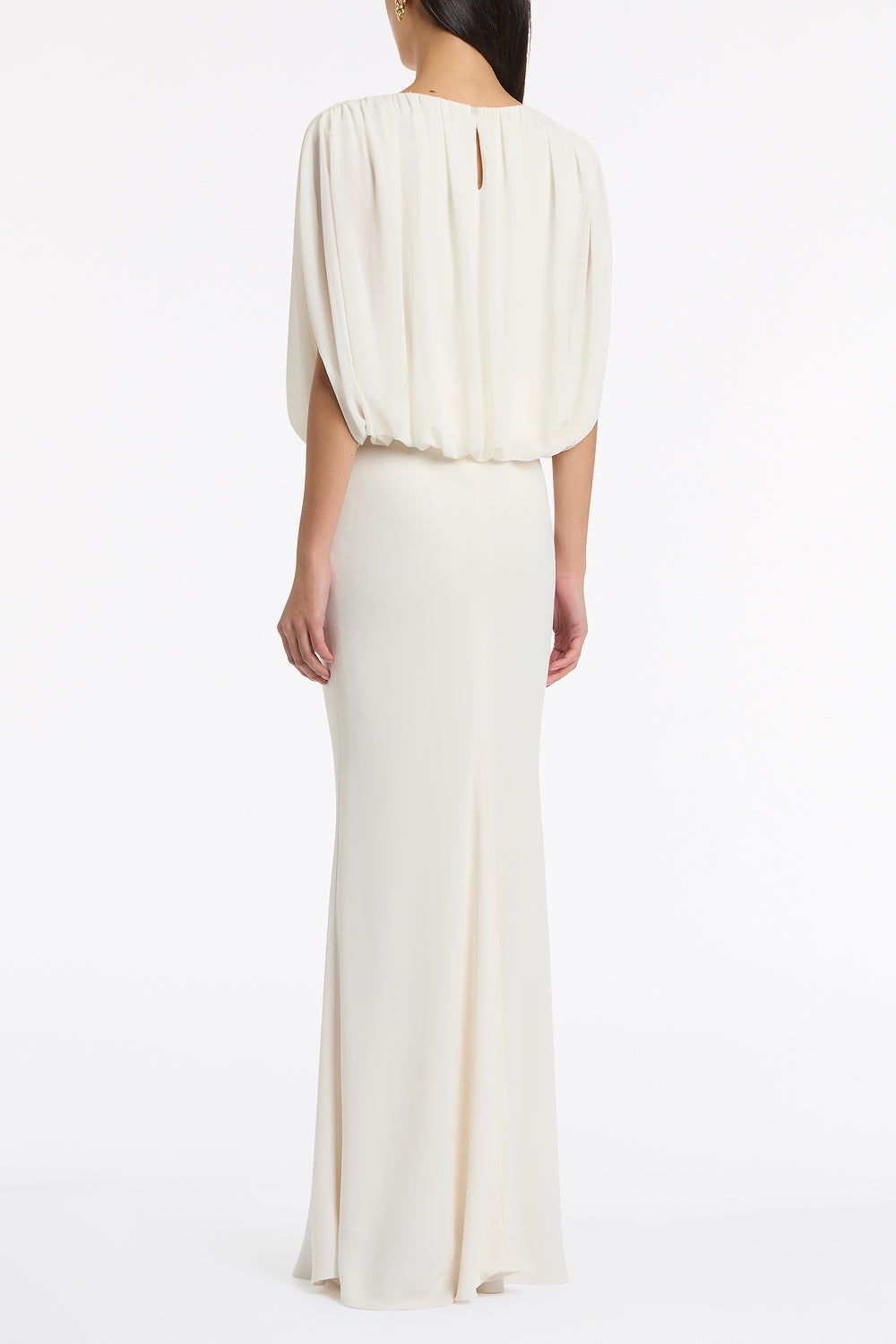 Carla Zampatti Crepe Bias Fishtail Skirt (Ivory)