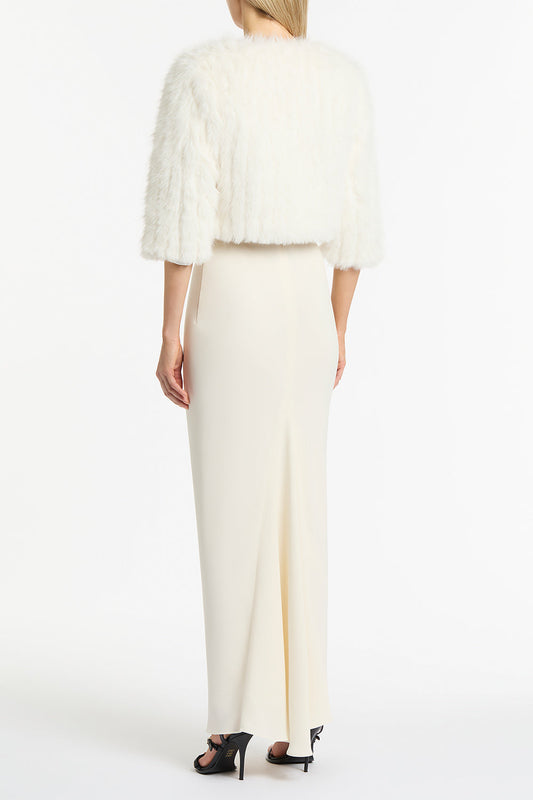 Carla Zampatti Ivory Crepe Bias Skirt (Cream)