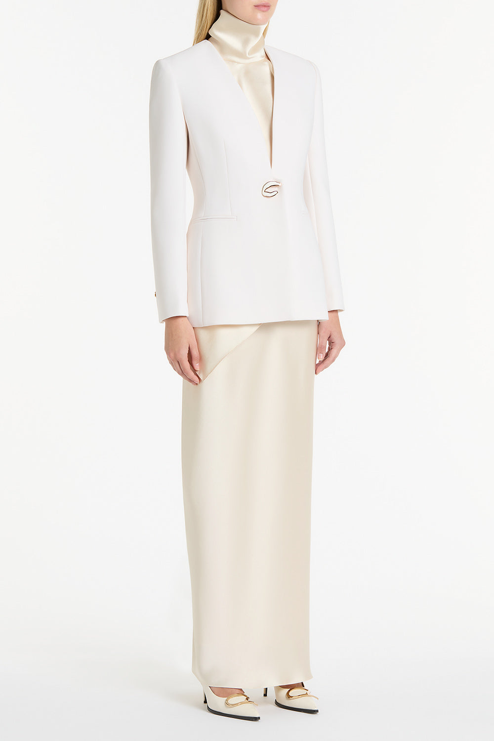 Carla Zampatti Ivory Crepe C Blazer (White)