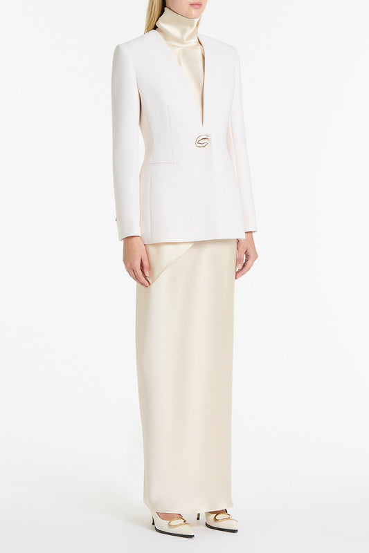 Carla Zampatti Ivory Crepe C Blazer (White)