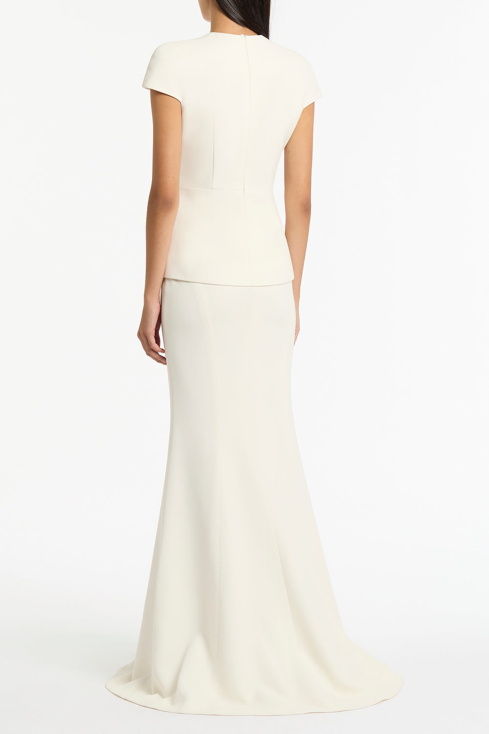 Carla Zampatti Crepe Cap Sleeve Tie Top (Ivory)