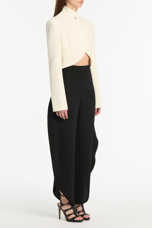 Carla Zampatti Crepe Crop Jacket (Ivory)