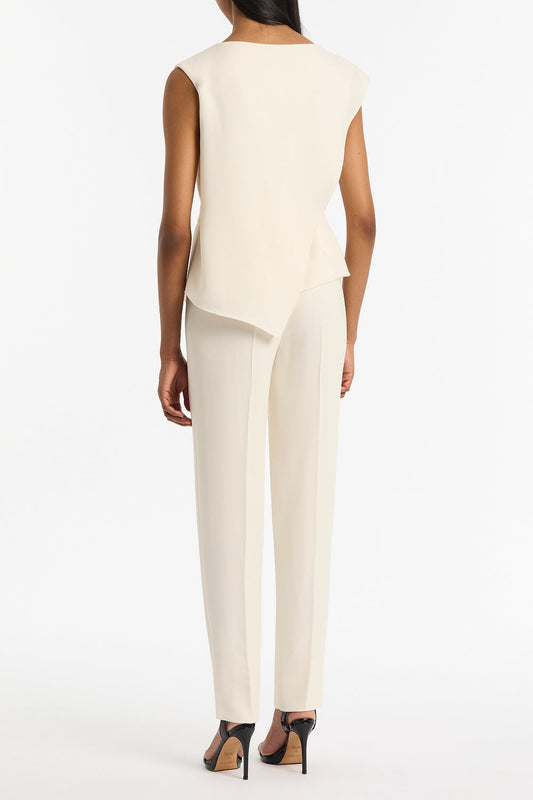 Carla Zampatti Ivory Crepe Draped Top (White)