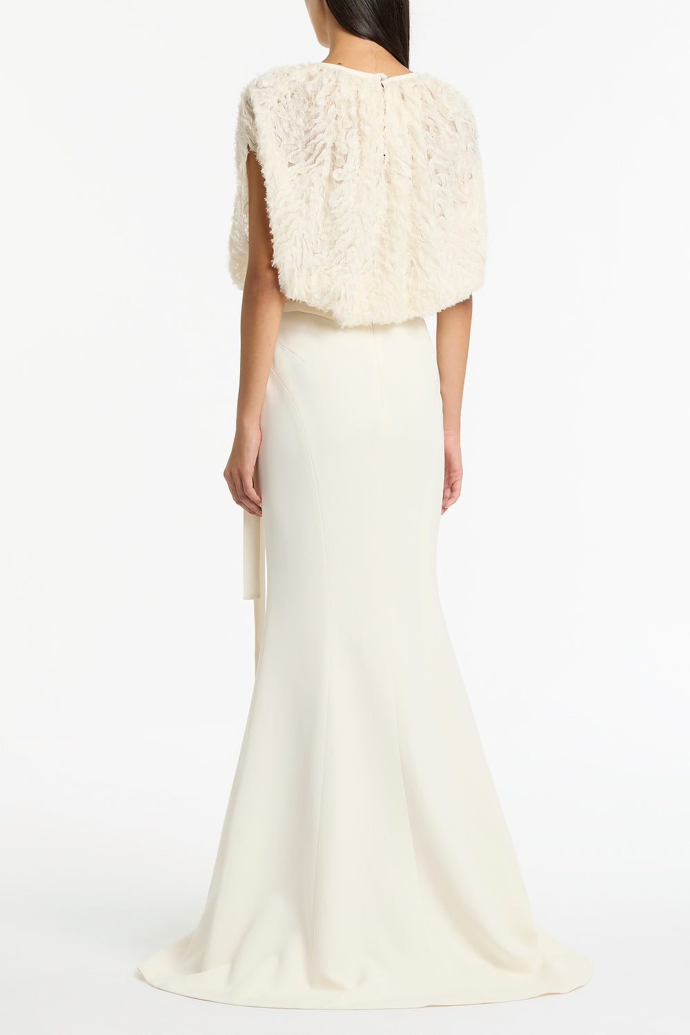 Carla Zampatti Crepe Fishtail Maxi Skirt (Ivory)
