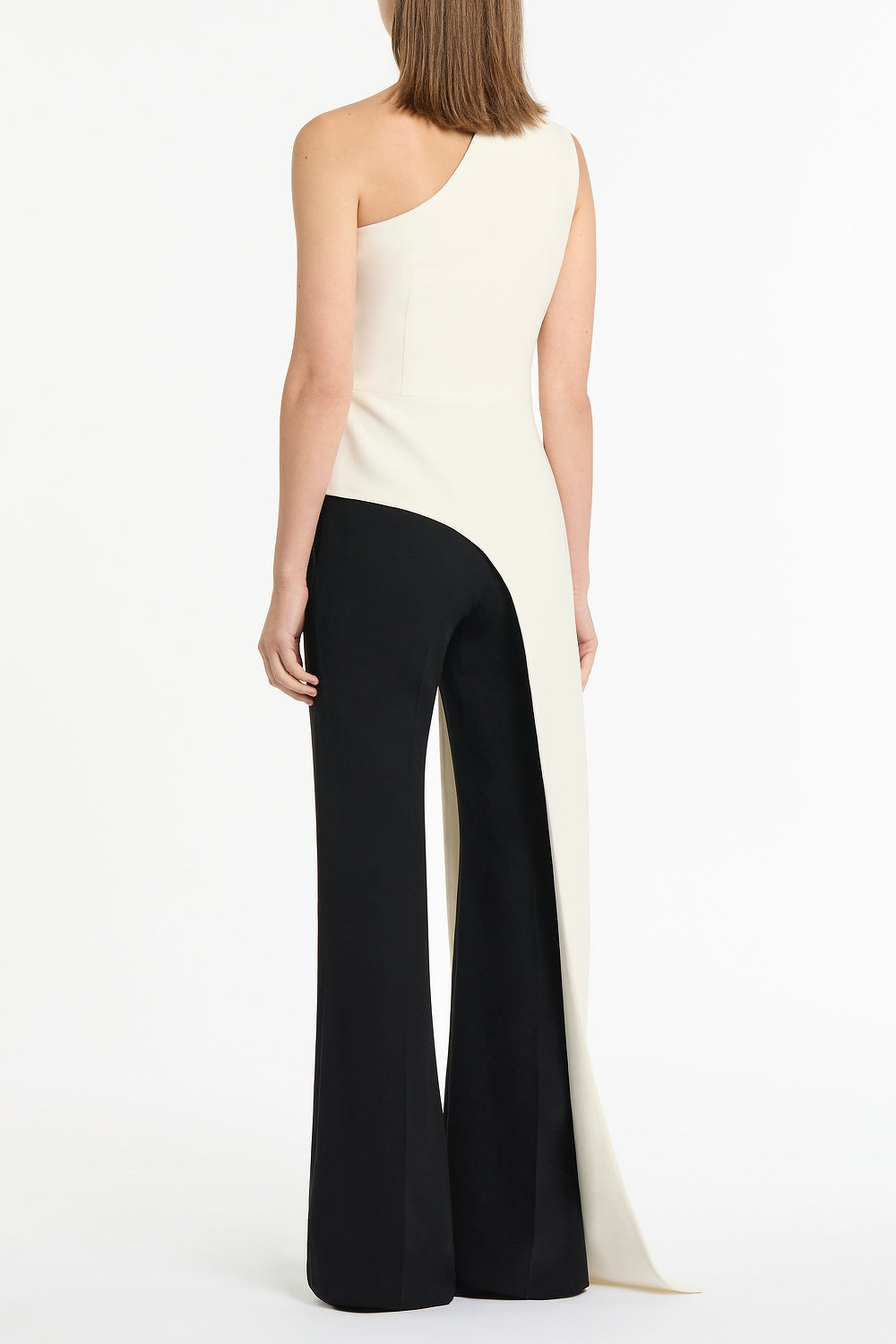 Carla Zampatti Crepe One Shoulder Longline Top (Ivory)
