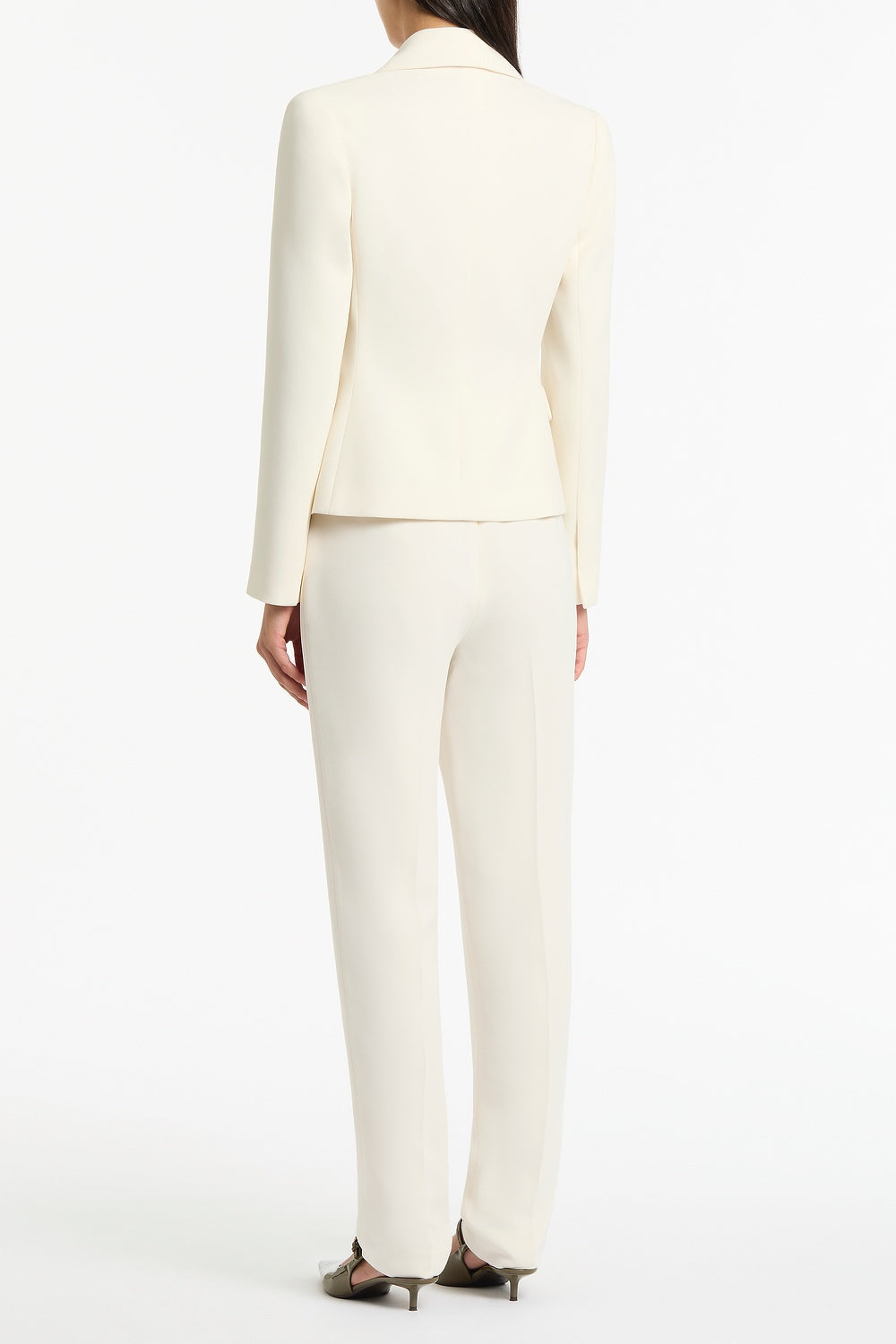 Carla Zampatti Crepe Tapered Leg Pleat Pant (Ivory)