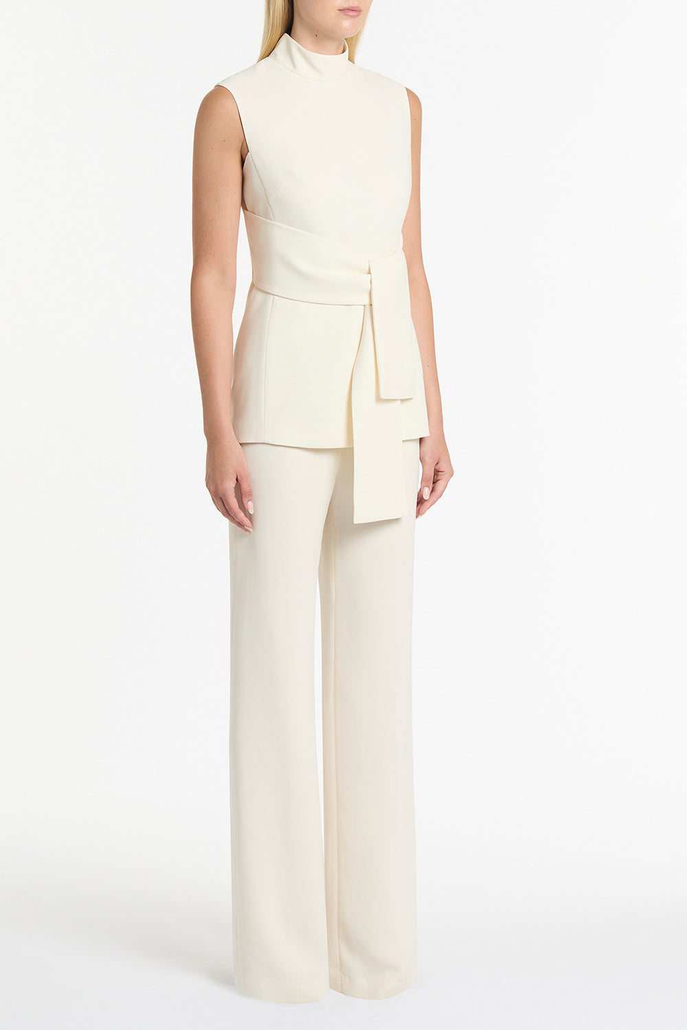Carla Zampatti Crepe Wide Waisted Pant (Ivory)