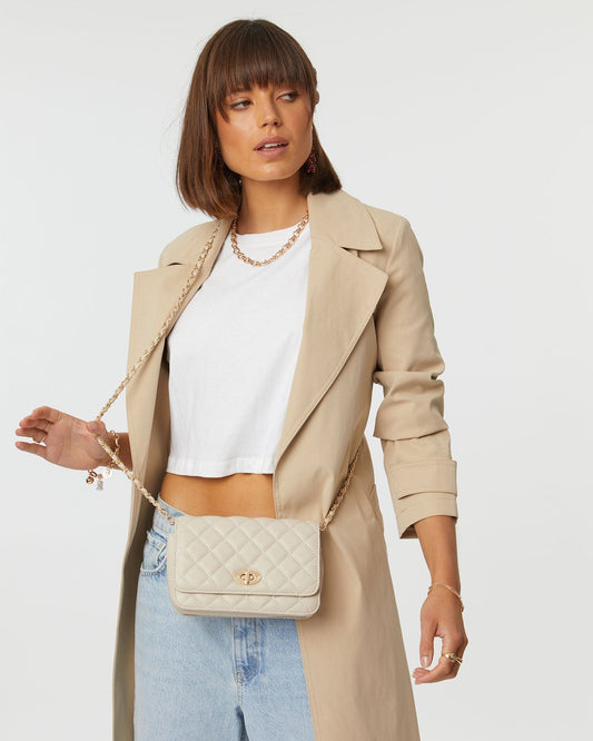 Image of Bags. Productname: Ivory Eboni Quilted Crossbody Bag in Ivory colour by brand - Colette by Colette Hayman