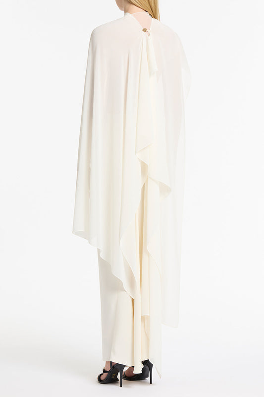 Carla Zampatti Ivory Georgette Cascata Wrap (Cream)