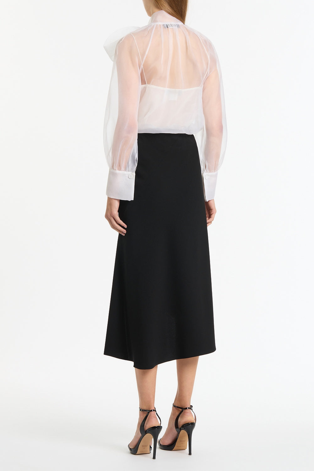Carla Zampatti Ivory Organza Tie Blouse (White)
