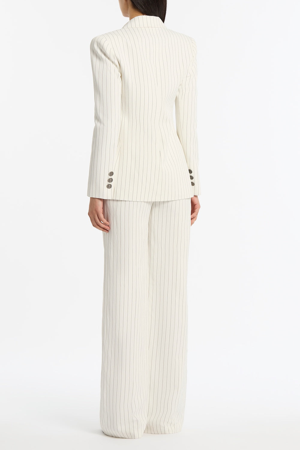 Carla Zampatti Pinstripe Linen Wide Leg Pant (Ivory)