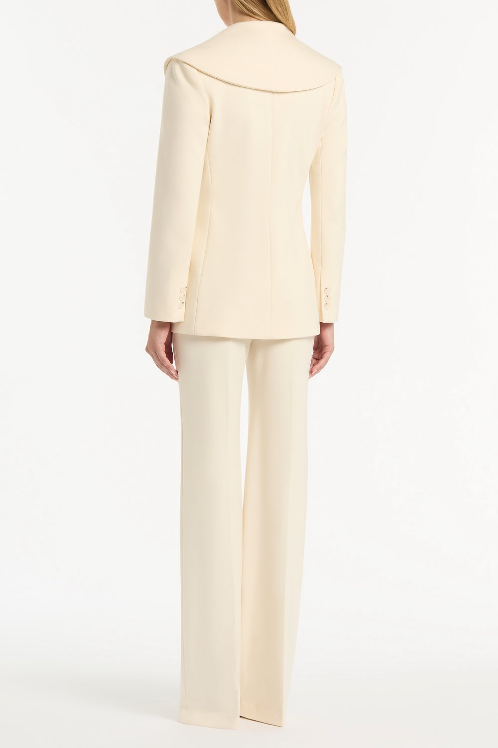 Carla Zampatti Ivory Ponte Wide Shawl Collar Jacket (Cream)