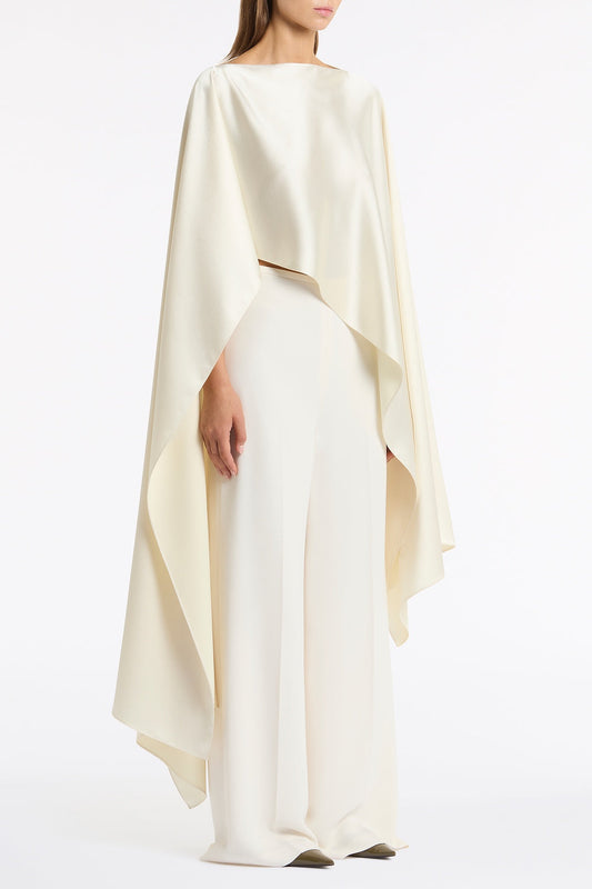 Carla Zampatti Ivory Satin Cape (White)