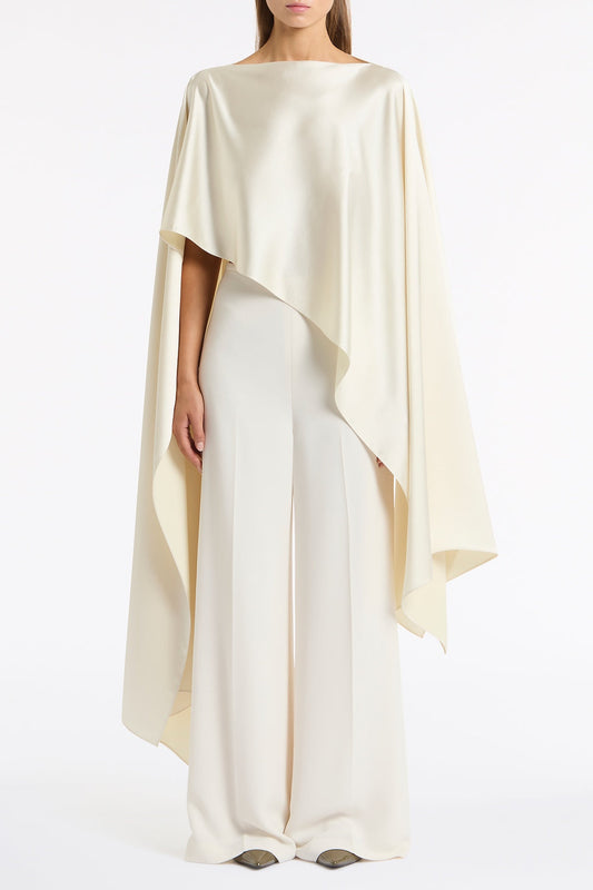 Image of Accessories. Product name - Ivory Satin Cape in White colour by brand - Carla Zampatti
