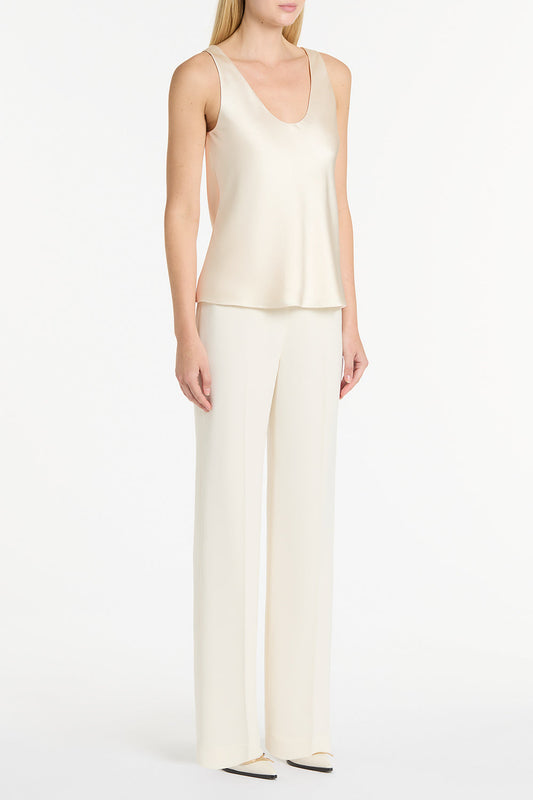 Carla Zampatti Ivory Satin Scoop Cami (White)