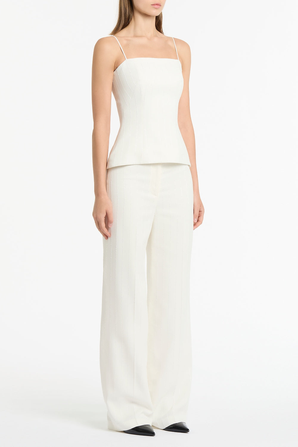 Carla Zampatti Ivory Starlight Twill Bustier Top (White)