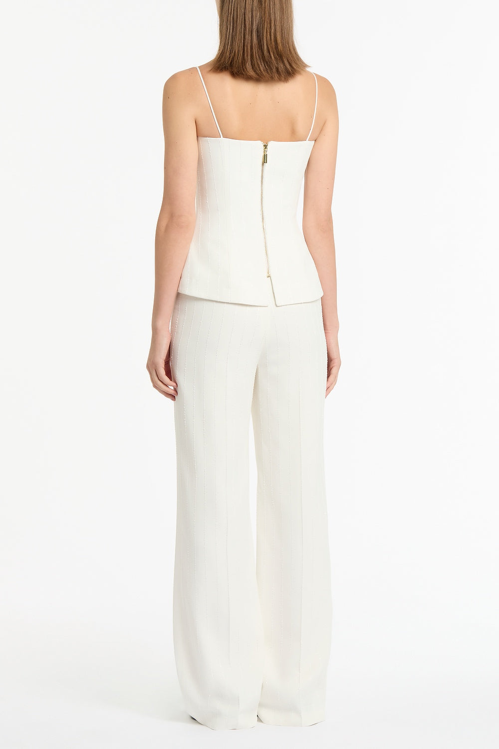 Carla Zampatti Ivory Starlight Twill Bustier Top (White)