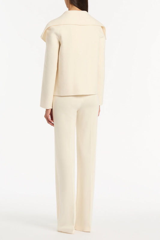 Carla Zampatti Ivory Wool Drape Front Jacket (White)