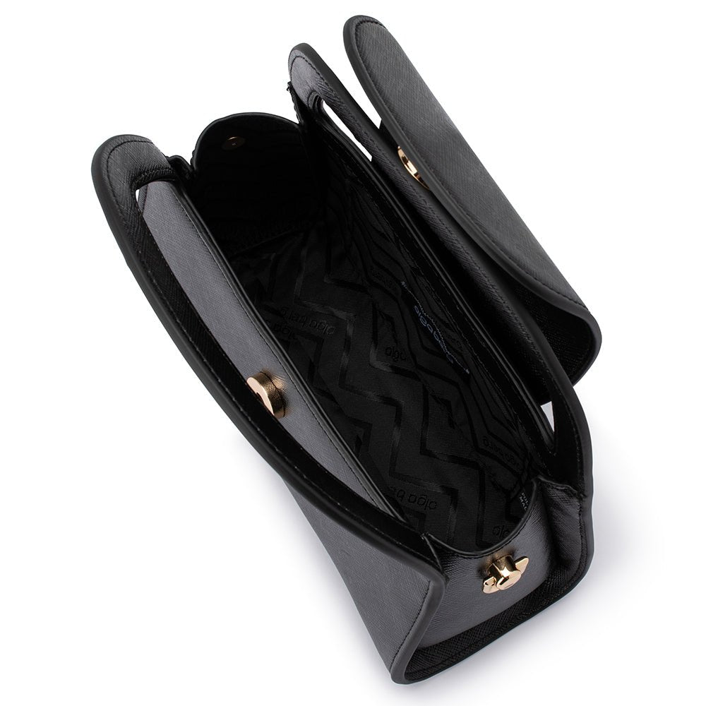 Olga Berg IVY Curved Handle Bag (Black)