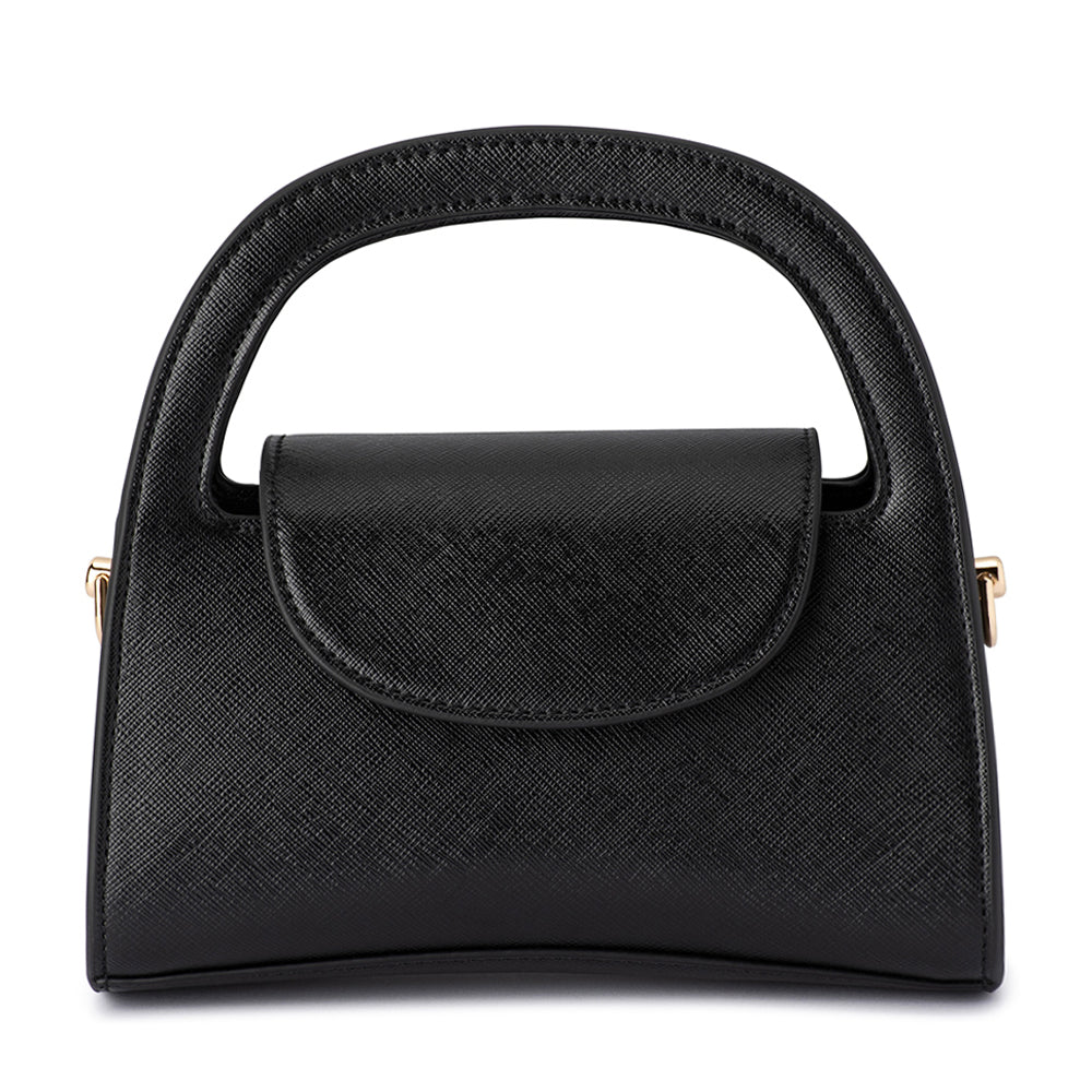 Olga Berg IVY Curved Handle Bag (Black)