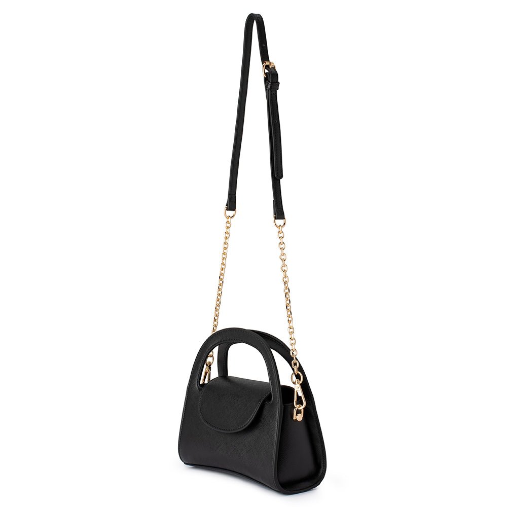 Image of Bags. Product name - IVY Curved Handle Bag in Black colour by brand - Olga Berg