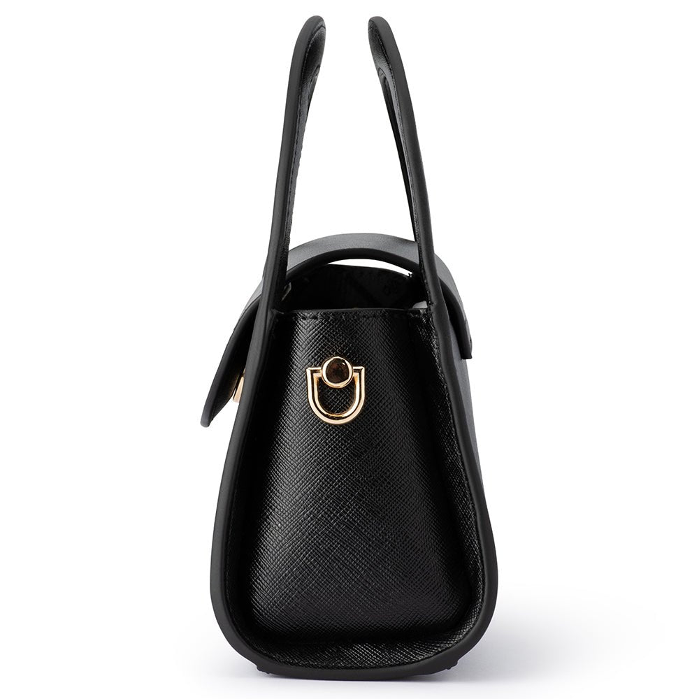 Olga Berg IVY Curved Handle Bag (Black)