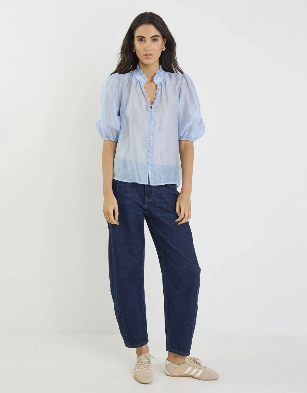 Ivy & Jack Continuance Short Sleeve Top (Pale Blue)